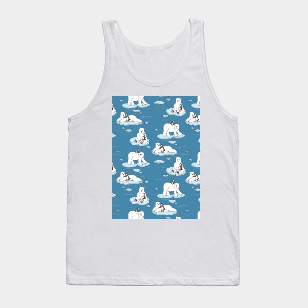 Polar Bear Loves Penguin Tank Top by micklyn